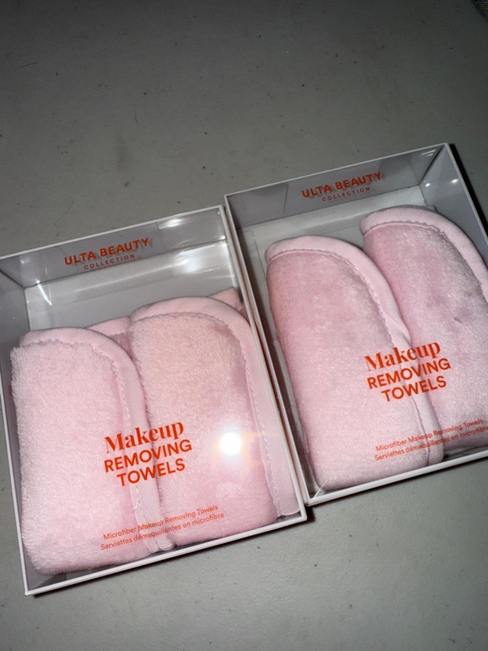 Ulta Beauty Pink Makeup Removing Towels Set- 2 towels each pack